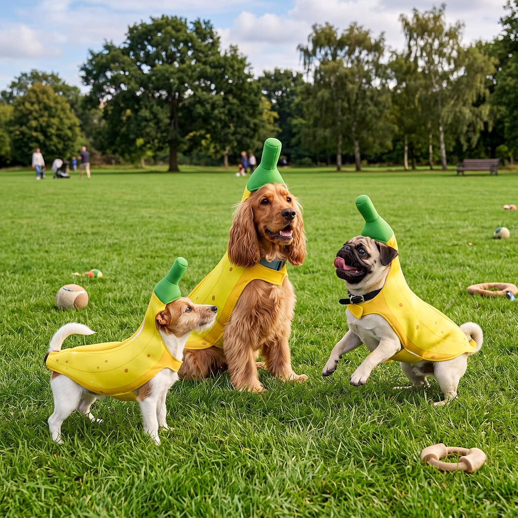 Banana Dog Costume Halloween Cosplay Outfit for Dogs, S