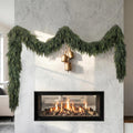 9Ft Christmas Cedar Garland, Real Touch Soft Greenery Christmas Decorations | Realistic Thick Full Lush Artificial