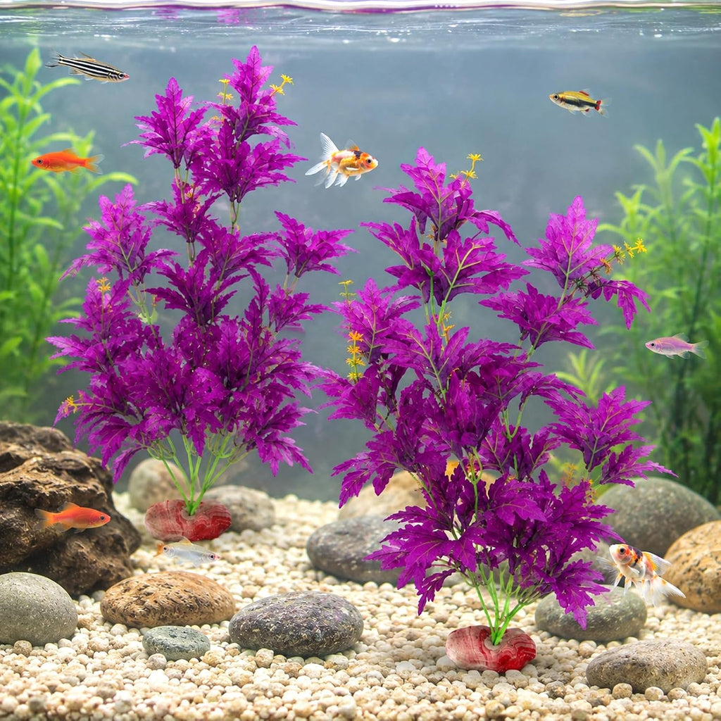 Silk Aquarium Plants, 18 Inch Artificial Silk Plants for Fish Tank