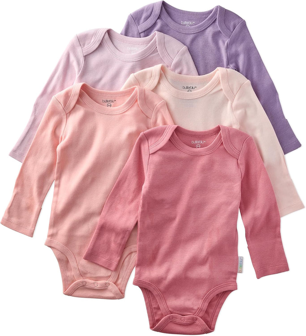 Blake 5-Pack Long Sleeve Bodysuits 100% Organic Cotton, Unisex