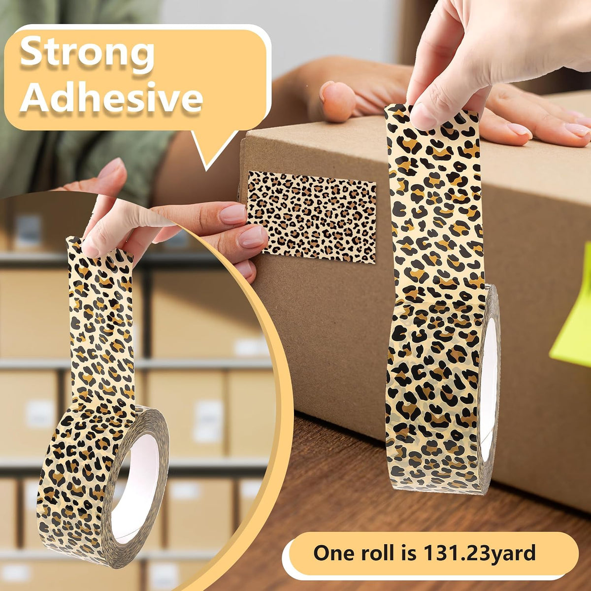 131 Yard Leopard Print Packing Tape Printing Shipping Decorative