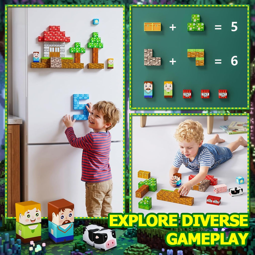 Magnetic Building Blocks for Kids, 100PCS Magnetic Cubes and Blocks Set