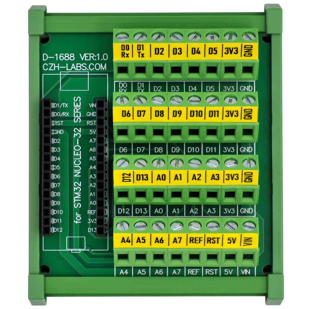 DIN Rail Mount Screw Terminal Block Breakout Board Module for STM32 Nucleo-32