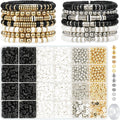 3000 Pcs Clay Beads Bracelets for Women Adults, Bracelet Making kit Golden Beads for Jewelry Making, Charms Bracelet