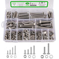 260Pcs M6 M8 M10 Hex Bolts and Nuts Assortment Kit,304 Stainless Steel Machine Screw Sets with Case,Metric Fastener Set Machine Screw Nuts Washers