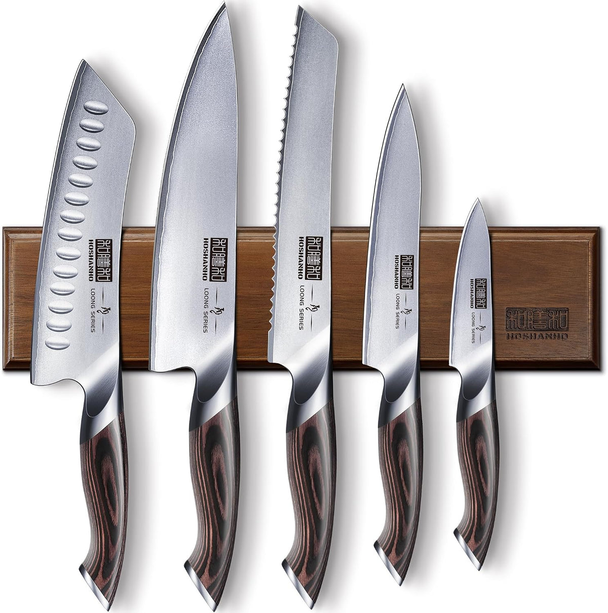 Knife Set with Magnetic Knife Holder, 6PCS Kitchen Knife Sets
