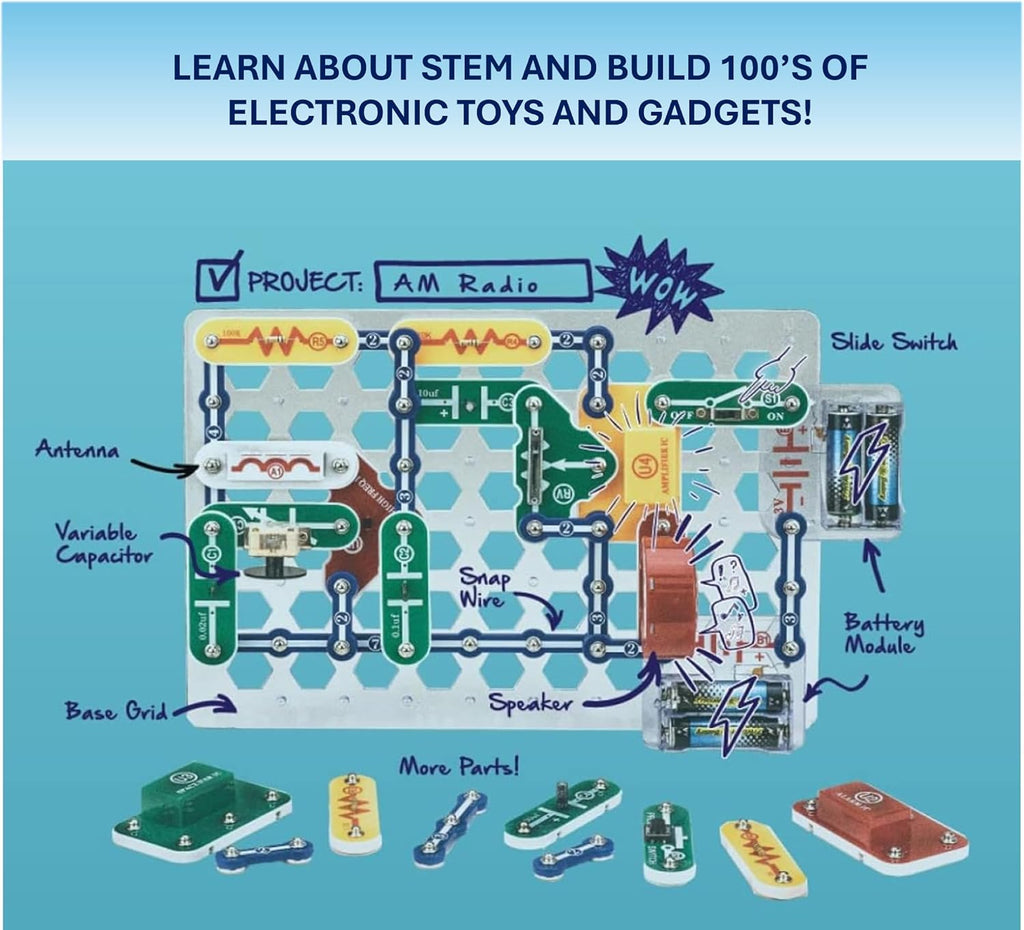 Classic SC-300 Electronics Exploration Kit | Over 300 Projects | Full Color Manual Parts | STEM Educational Toy for