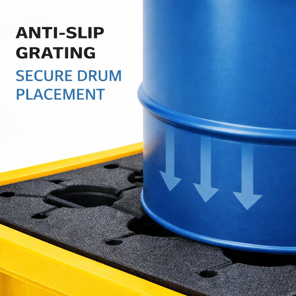 Spill Containment Pallet for 55-Gallon Drum, 11-Gallon Sump