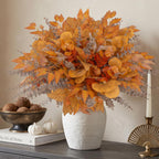 260 Pcs Fall Mixed Greenery Artificial Eucalyptus Stems, Orange