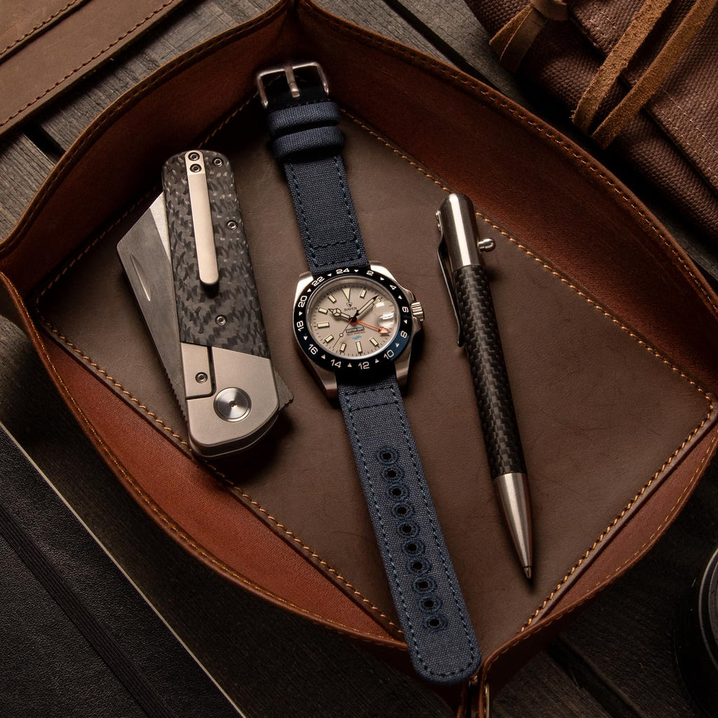Canvas Quick Release Watch Bands (Navy Blue, 22mm)