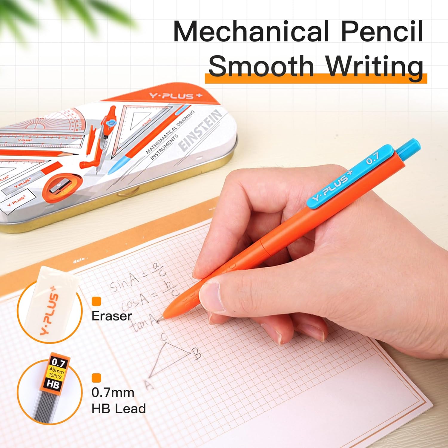 Geometry Set, Protractor and Compass Set for Students, 12Pcs | Compass Drawing Tool with Metal Case, Rulers