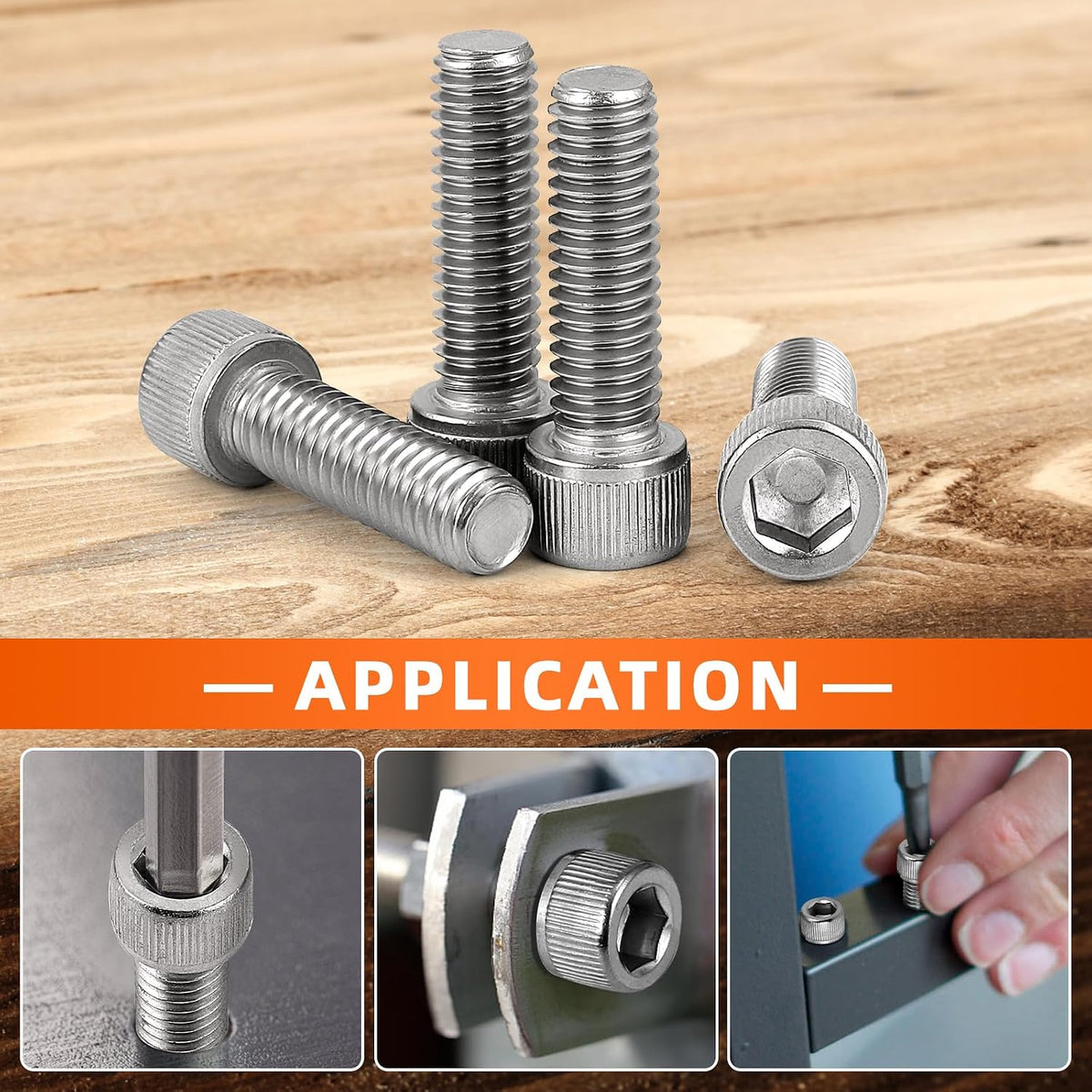1/4-20 x 2 Socket Head Cap Screws, Allen Socket Drive, Stainless Steel 18-8 (304), Full Thread, Bright Finish, Machine Thread, 25 PCS
