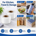 3 Rolls Mini Stretch Wrap for Bottles Jars Seals, 2in x 3150ft