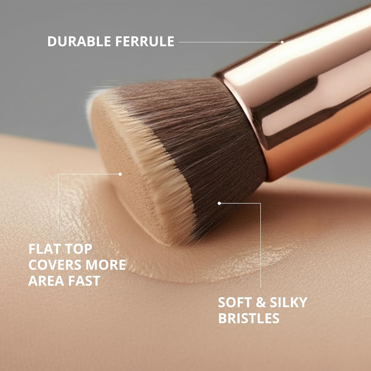 Flat Top Kabuki Foundation Brush - Liquid Cream Powder Face Brush