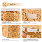 Half Moon Natural Water Hyacinth Laundry Hamper, 60L, Natural