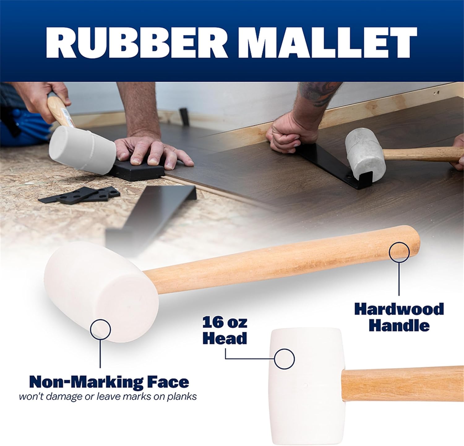Flooring Installation Kit, Tapping Block, Pull Bar, LVP Tool