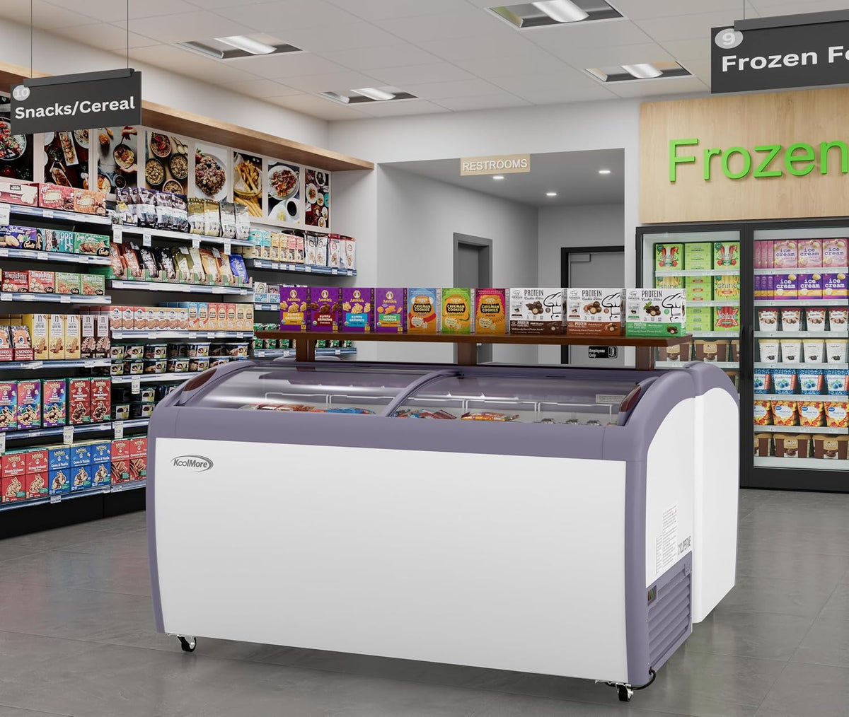 MCF-16C Commercial Ice Cream Freezer Display Case, 16 Cu. Ft, White