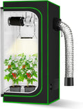 2x2 Grow Tent, 24"x24"x48'' High Reflective 600D Diamond Mylar Canvas with Observation Window and Floor Tray for
