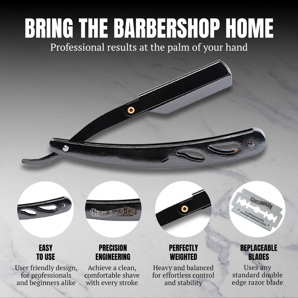 Straight Razor Shaving Kit - Wet Shave Grooming Set for Men