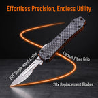 Folding Utility Knife Quick Change Box Cutter with 20 Blades
