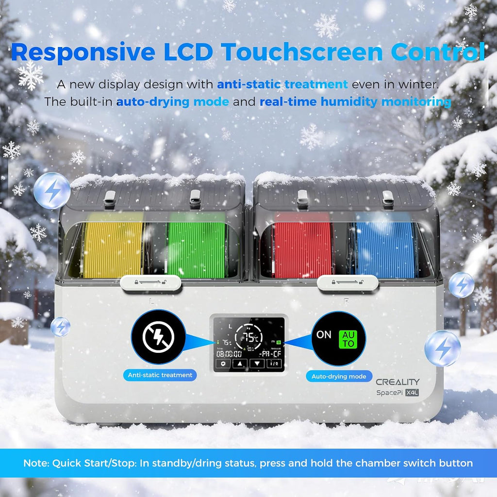 Official Creality Filament Dryer, Space Pi X4L Filament Storage Box | Dual Heating Chambers Dual 200W PTC Heats, Fast