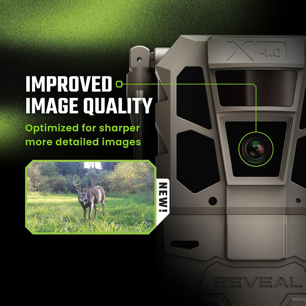 Reveal X 4.0 Cellular Trail Camera + Microfiber Cleaning Cloth | Night Vision, 4K Photo & 1080p Video, Industry-Best