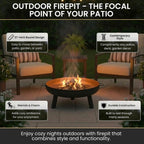 Outdoor Fire Pit, Black, 27.5-Inch