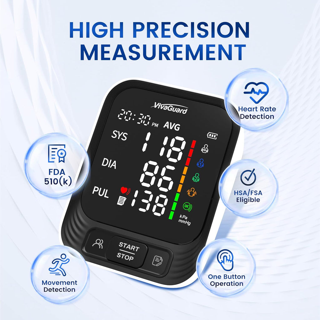 Upper Arm Blood Pressure Monitor for Home Use, FDA-Cleared FSA&HSA Eligible