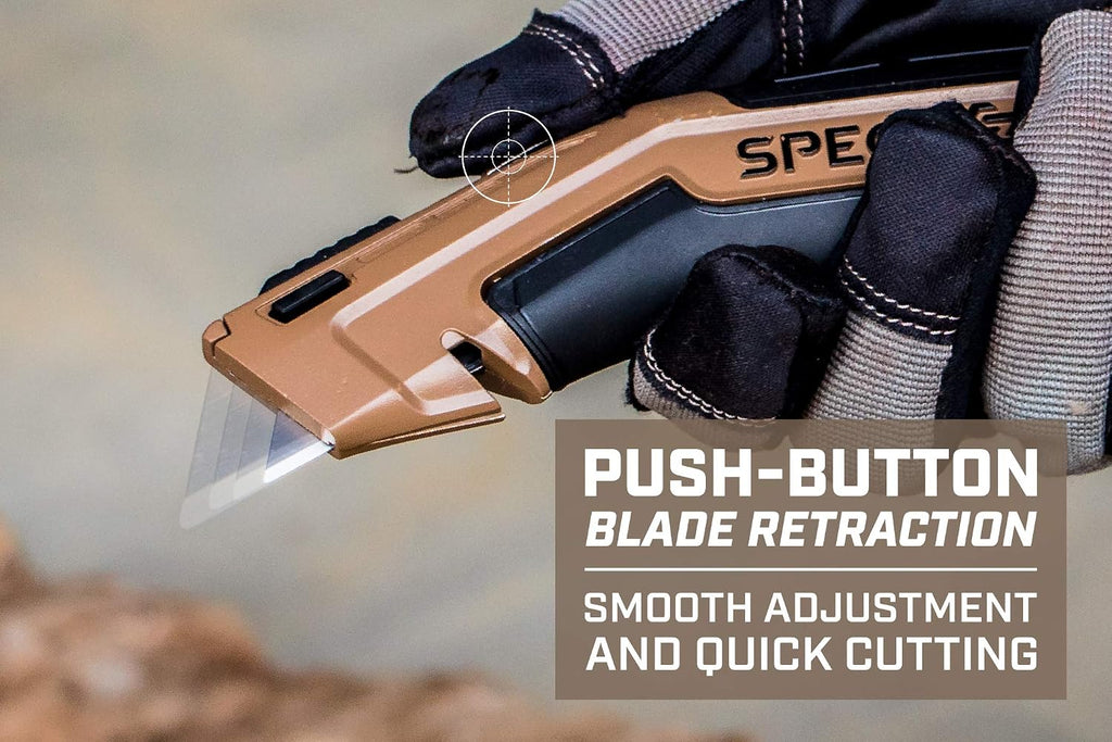 Tools Utility Knife for Cutting Drywall, Roofing & Jobsite Materials, Includes 5 Blades in Handle Storage
