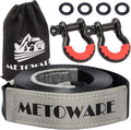 Recovery Tow Strap Kit 3" x 20ft 35000 lbs Break Strength (Gray)
