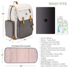 Diaper Bag Backpack with Changing Pad - Cream