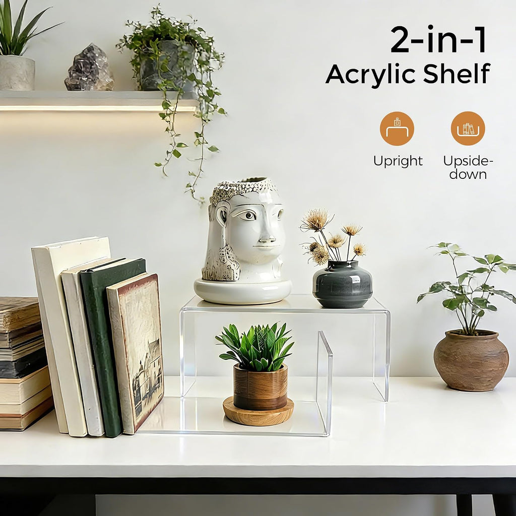 Large Acrylic Risers, 4 Pack Clear Display Risers, 5mm Thick | Clear Acrylic Display Stands, Collectibles & Figures
