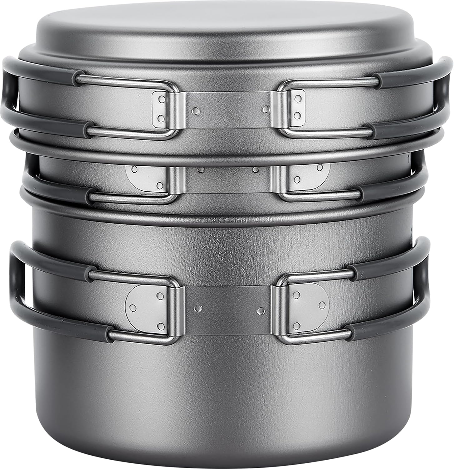 Titanium Stackable Camping Cooking Pot Mess Kit Set