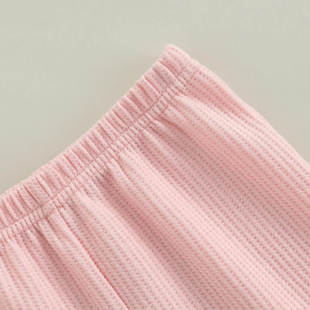 Toddler Bell Bottoms Baby Girls Leggings Ribbed Knit Flare Pants Solid Color Wide Leg Pants Ruffle Trousers