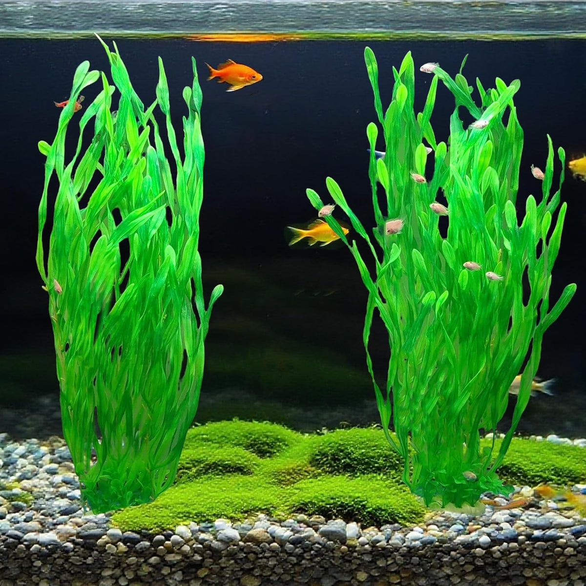 25.98 Inch Tall Aquarium Plants – 2 Pcs Fish Tank Plants Plastic, Large Lifelike Artificial Fish Tank Decorations