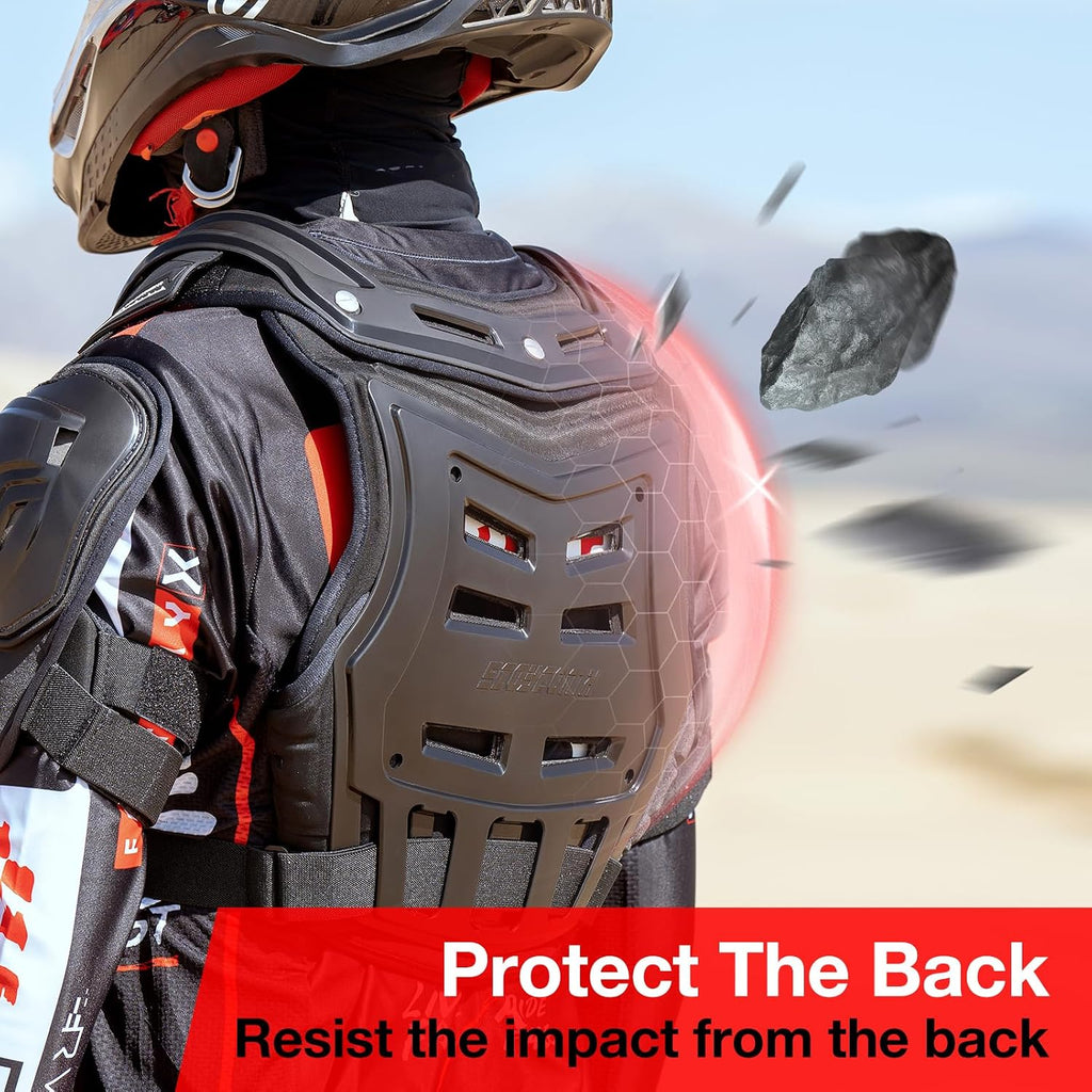Chest Protector Motocross Breathable Motorcycle Armor Vest for Adult | Adjustable Dirt Bike Chest and Back Protective