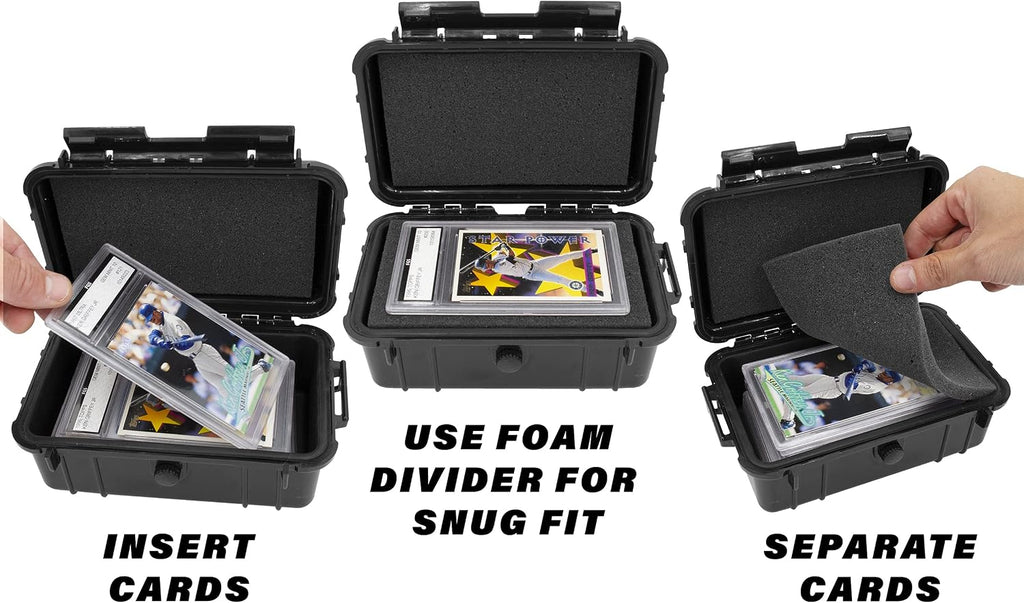 Graded Card Case Compatible with 6+ BGS 8+ PSA FGS Graded Sports Trading Cards, Waterproof Graded Slab Card Storage