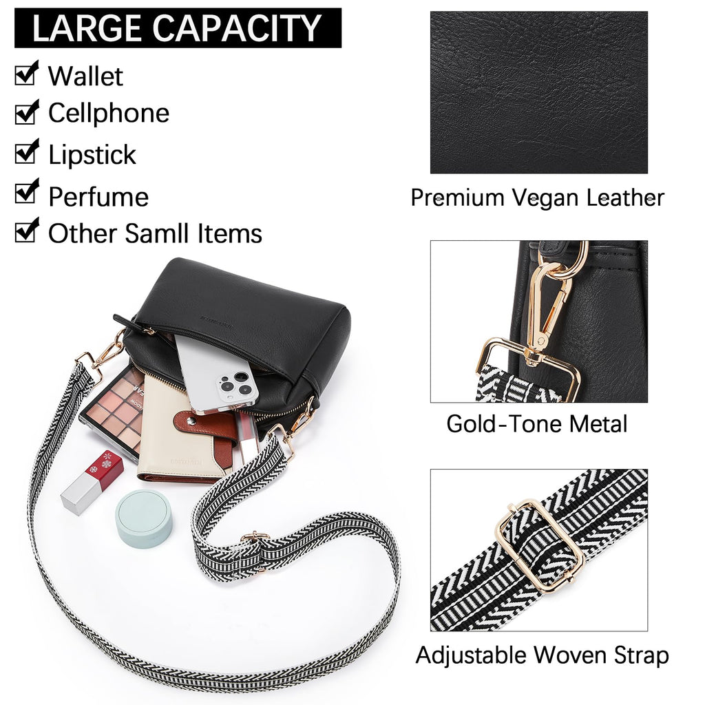 Small Crossbody Bag for Women with Multiple Pockets