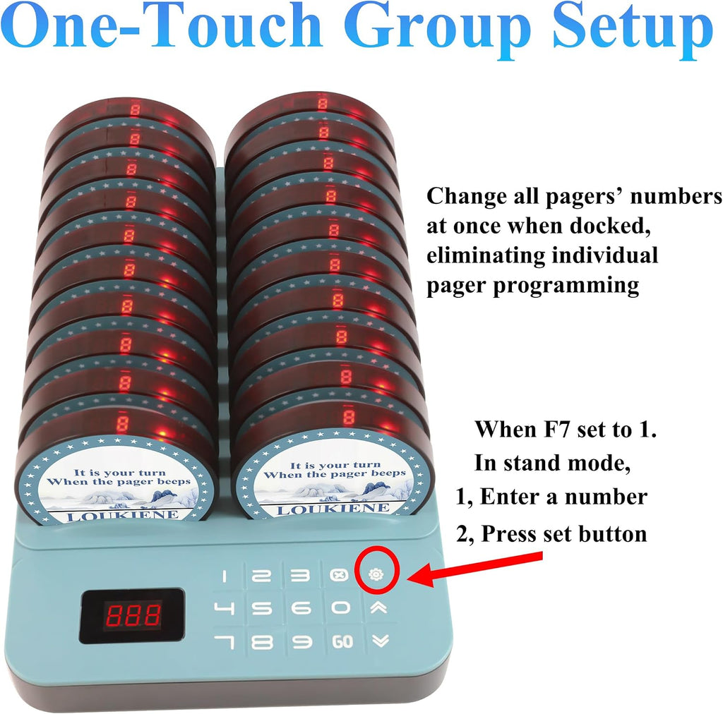 Restaurant Pager System, 20 Coaster Pagers, Beeper for Food Truck