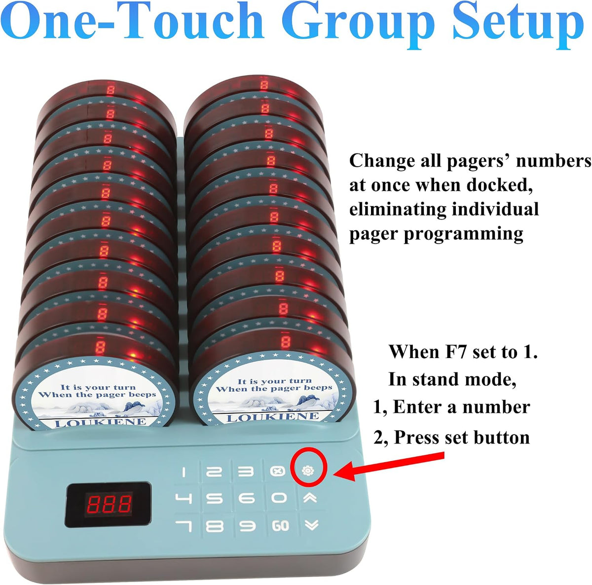 Restaurant Pager System, 20 Coaster Pagers, Beeper for Food Truck
