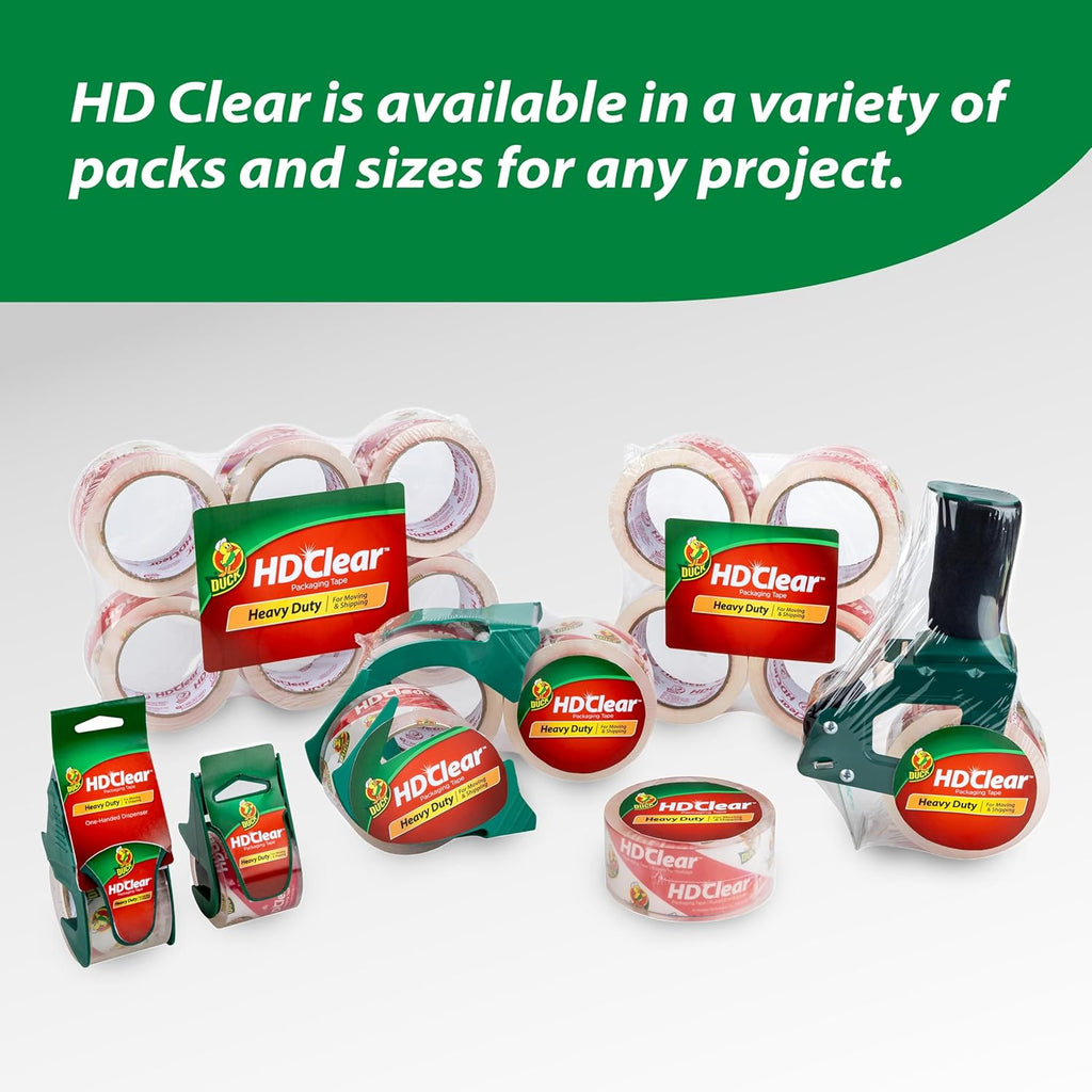 HD Clear Packing Tape Refills - 6 Rolls of Heavy Duty Shipping and Moving Packing Tape - Clear Strong Packaging Tape