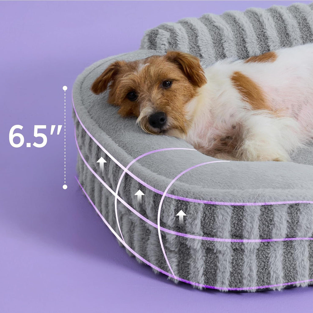 Cute Dog Bed Medium Size Dog, Orthopedic Waterproof Medium Pet Beds with Sides, High Back Non-Slip Bottom and