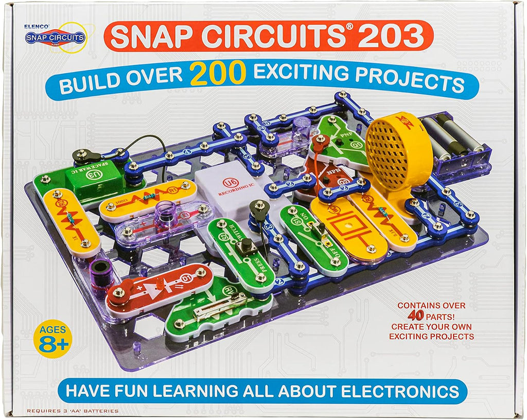 203 Electronics Exploration Kit | Over 200 STEM Projects | Full Color Project Manual | 42 Snap Modules | Unlimited Fun