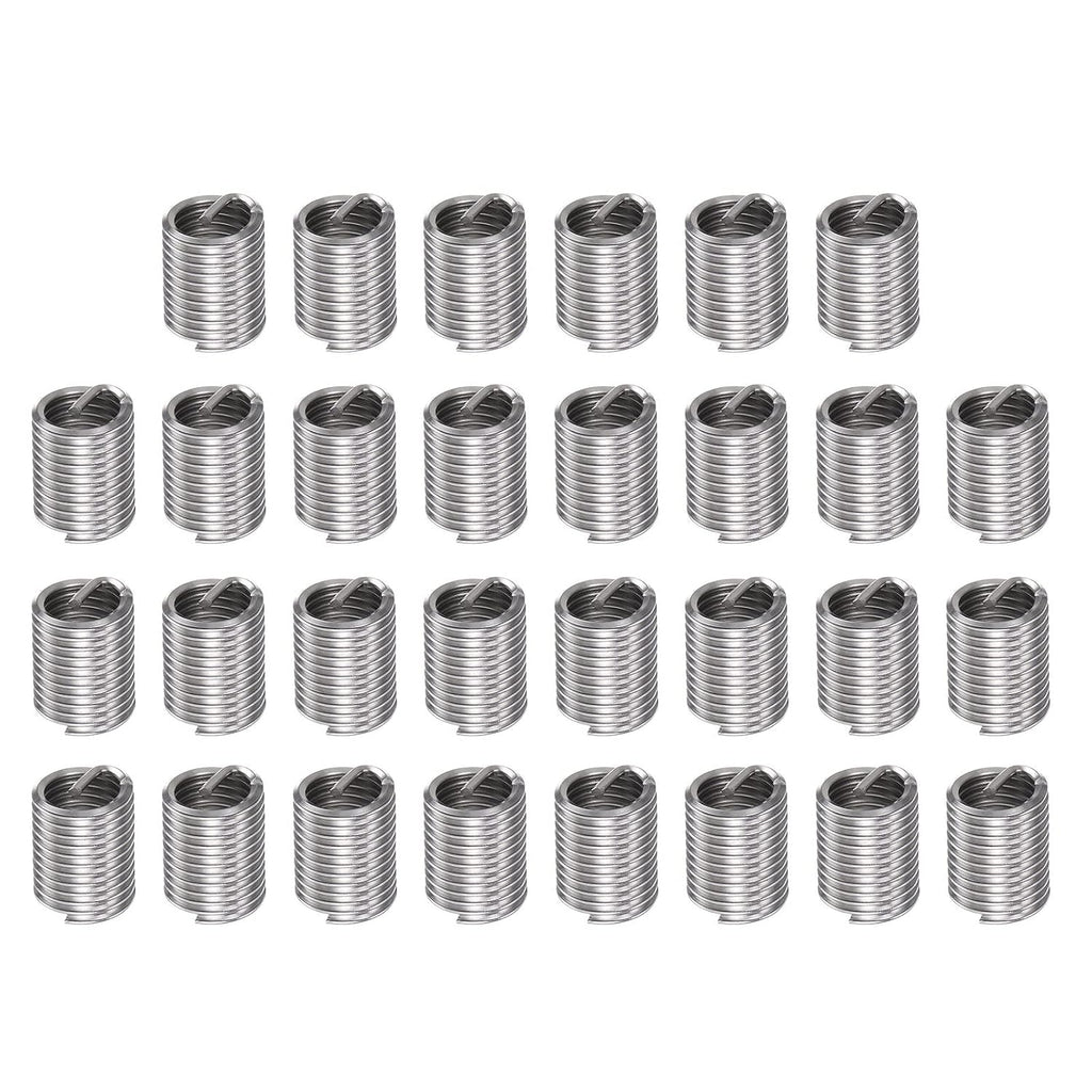 HARFINGTON 30pcs Wire Threaded Inserts 1/2-13 UNC 2D 25.4mm 304 Stainless Steel Helical Coiled Wire Thread Sleeve