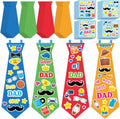 24 Set Father's Day Craft Kit for Kids Father's Tie Greeting Card with Stickers Best Dad Ever DIY Art Crafts Card