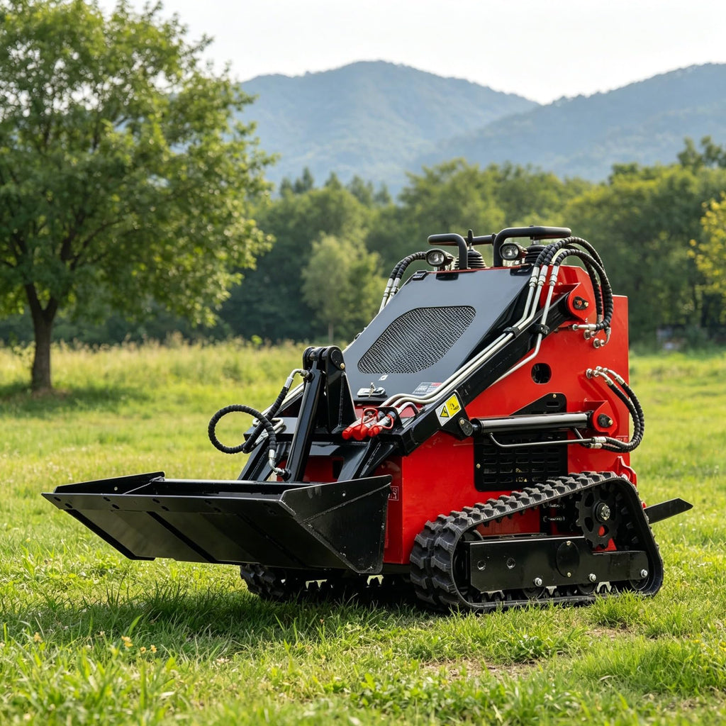 Mini Skid Steer Loader Front End Loader with Heavy Duty Hydraulic System, Triple Pump Track Loaders for Excavation