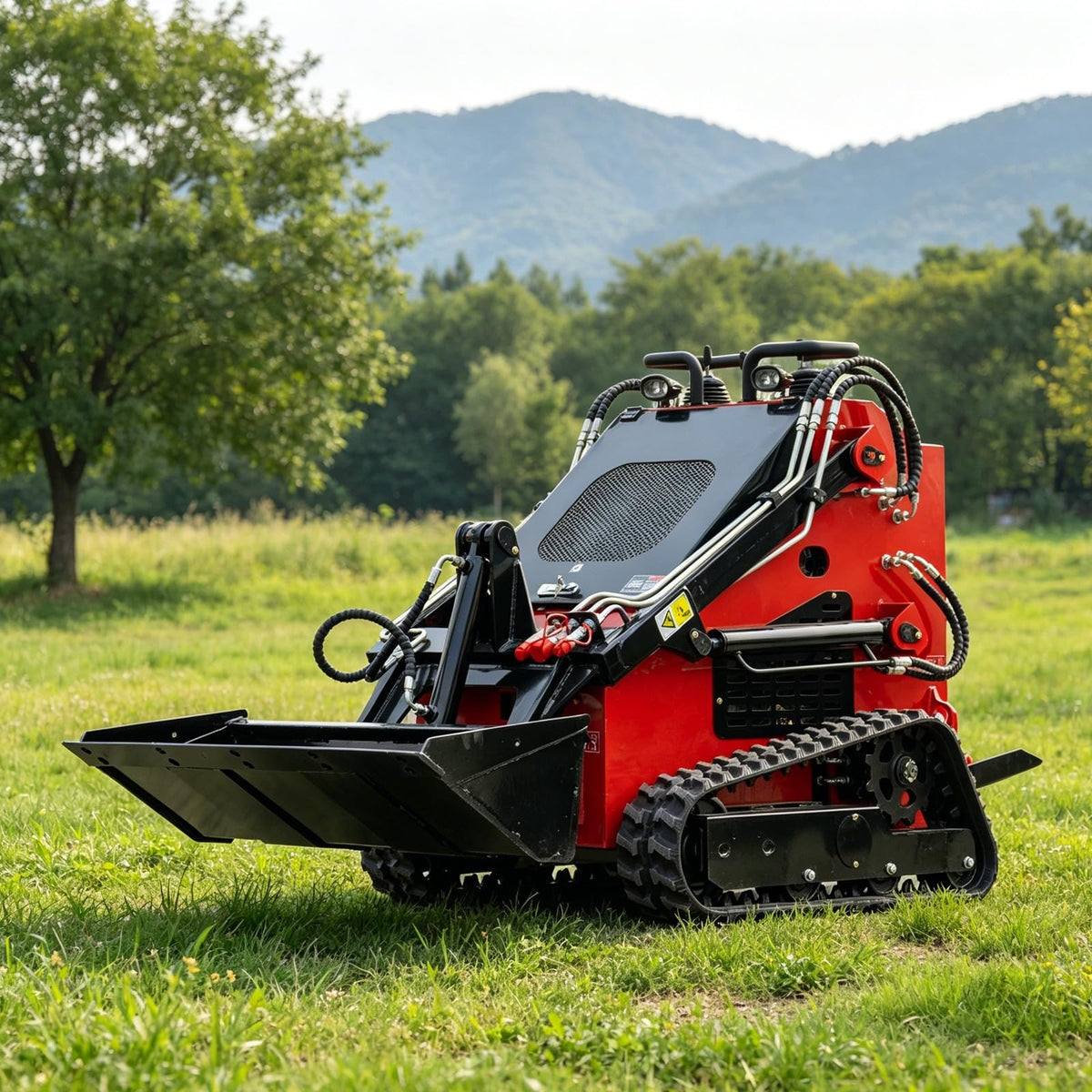 Mini Skid Steer Loader Front End Loader with Heavy Duty Hydraulic System, Triple Pump Track Loaders for Excavation