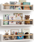 Nursery Book Shelves, Set of 3, Wall Bookshelf, Book Shelf for Kids Rooms, Wall Book Shelves for Bedroom Kids
