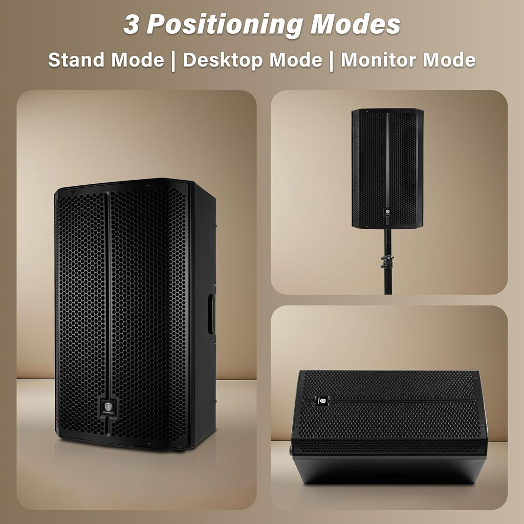 3500W P.M.P.O 18 inch Active Powered Subwoofer with 15 Inch DSP PA Speaker/Stage Monitor for DJ, Live