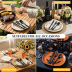 200PCS Black Plastic Silverware, Heavy Duty Disposable Utensils/Cutlery